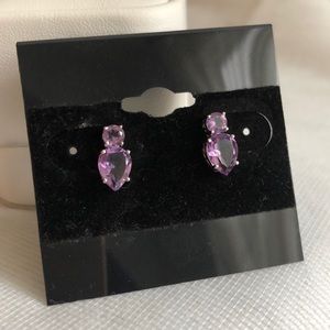 Genuine Sterling and Gemstone Tiered Stud Earrings